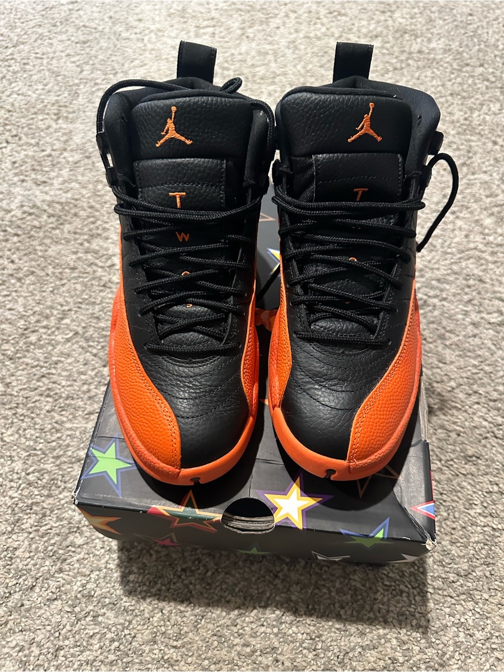 Jordan Black and Orange Retro Basketball Shoes